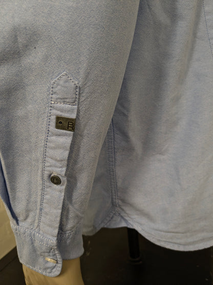 Blue Ridge overhemd. Licht Blauw gemêleerd. Maat XL.