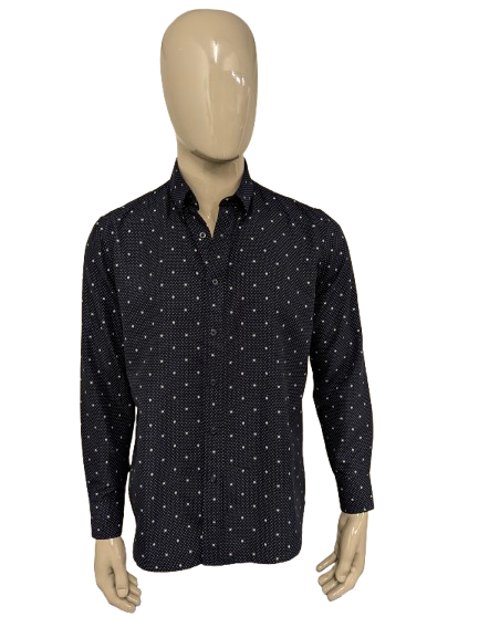 Red Jack overhemd. Donker Blauw Witte anker print. Maat L.