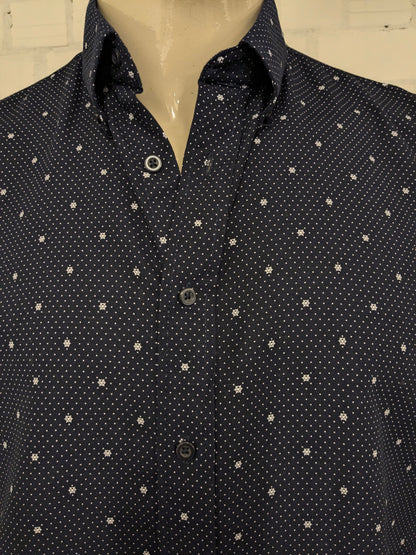 Red Jack overhemd. Donker Blauw Witte anker print. Maat L.