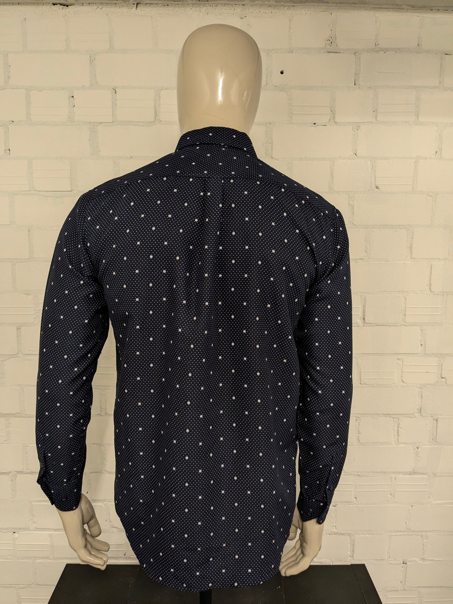 Red Jack overhemd. Donker Blauw Witte anker print. Maat L.