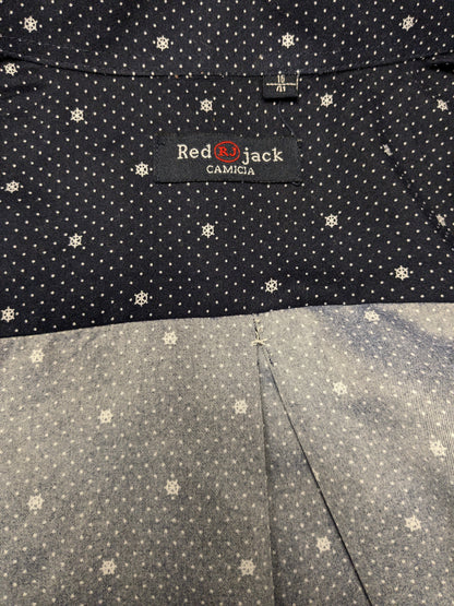 Red Jack overhemd. Donker Blauw Witte anker print. Maat L.