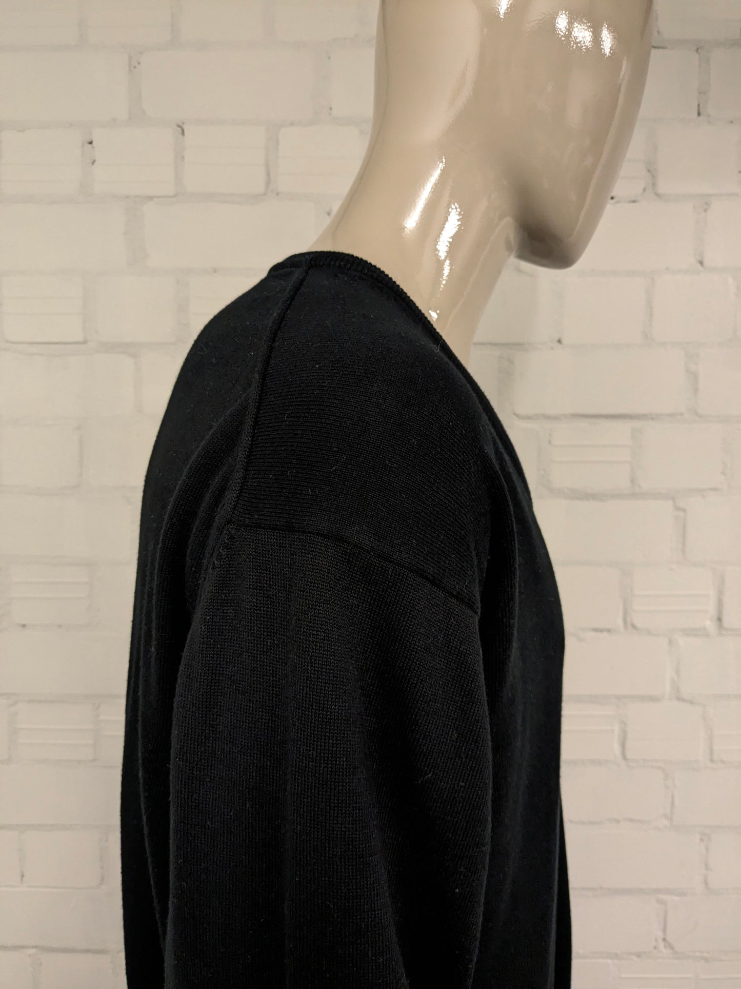 Gant Katoenen casual trui met V-Hals. Zwart gekleurd. Maat 2XL / XXL.