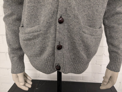 Gant Lamswollen vest met elleboogstukken. Grijs gemêleerd. Maat L.