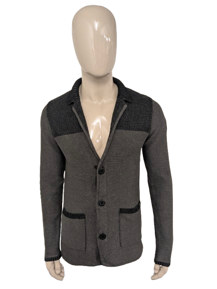 No Excess vest. Zwart Grijs gemêleerd. Maat L.