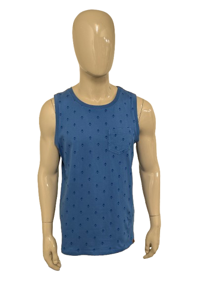 Human Nature singlet – blauw met opdruk – maat M