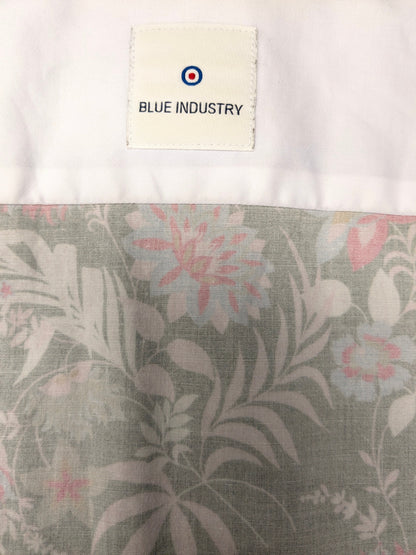 Blue Industry overhemd. Groen Roze Blauwe bloemen print. Maat L. stretch.