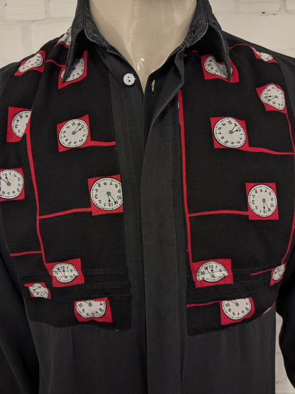 Vintage HIM-Shirt. Schwarz-roter Glockendruck. Größe L.