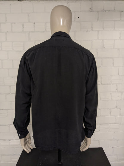 Vintage HIM-Shirt. Schwarz-roter Glockendruck. Größe L.