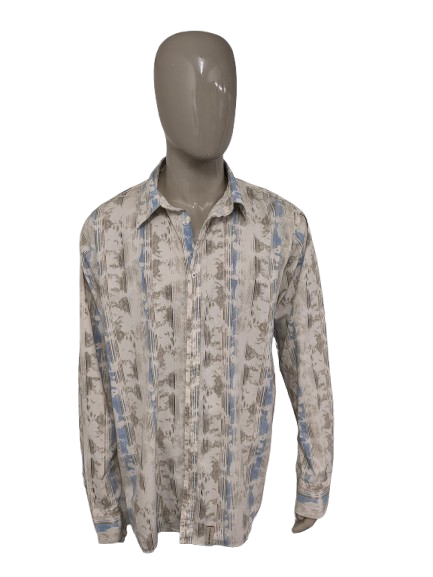 Vintage-Shirt „It's Noize“ – beige/blau/brauner Aufdruck – Größe 2XL