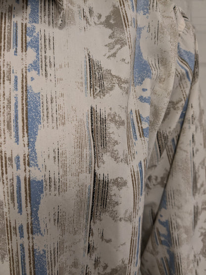 Vintage It's Noize overhemd. Beige Blauw Bruine print. Maat 2XL / XXL.