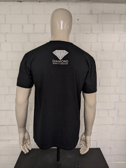 Diamond Supply Company shirt. Zwart met gekleurde opdruk. Maat L.