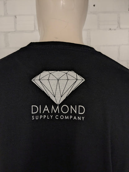 Diamond Supply Company shirt. Zwart met gekleurde opdruk. Maat L.