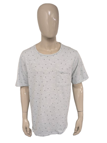 Lost Minds shirt. Groen Zwart Witte print. Maat 2XL / XXL.