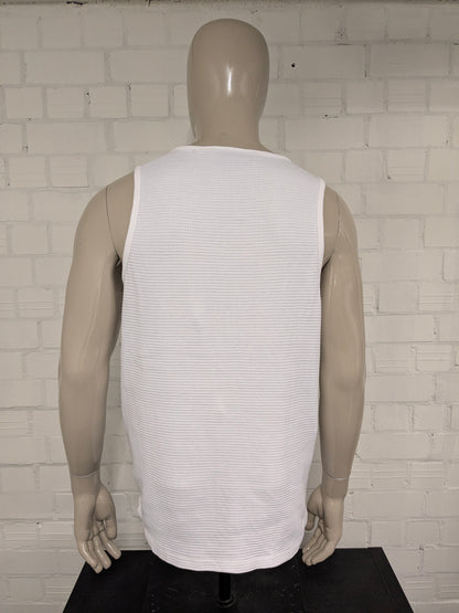 Lost Minds singlet. Wit motief. Maat L.