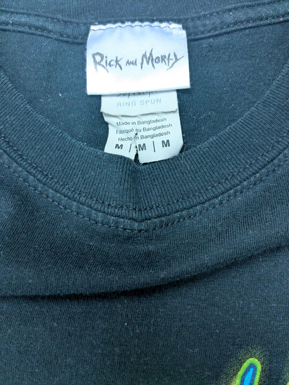 Rick and Morty shirt. Zwart met opdruk. Maat M.