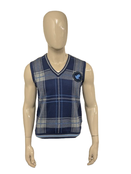 Harry Potter Wizarding Wordl "Ravenclaw" spencer met V-Hals. Blauw Grijs geruit. Maat S.