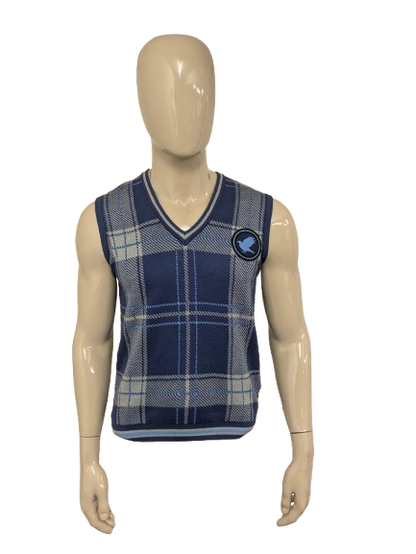 Harry Potter Wizarding Wordl "Ravenclaw" spencer met V-Hals. Blauw Grijs geruit. Maat S.