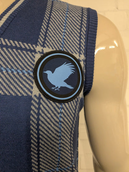 Harry Potter Wizarding Wordl "Ravenclaw" spencer met V-Hals. Blauw Grijs geruit. Maat S.