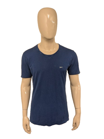 Denham shirt. Donker Blauw gemêleerd. Maat L.