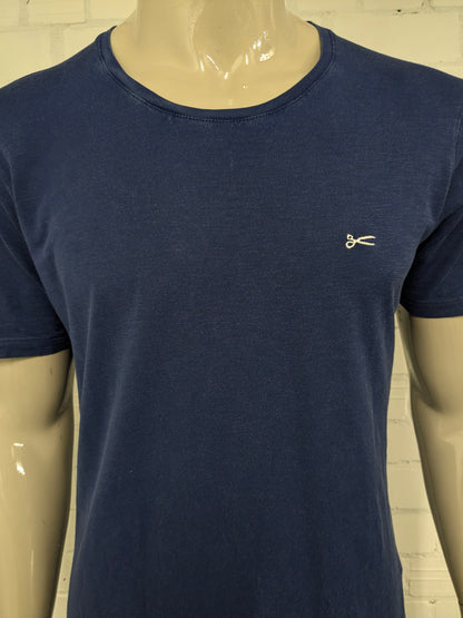 Denham shirt. Donker Blauw gemêleerd. Maat L.