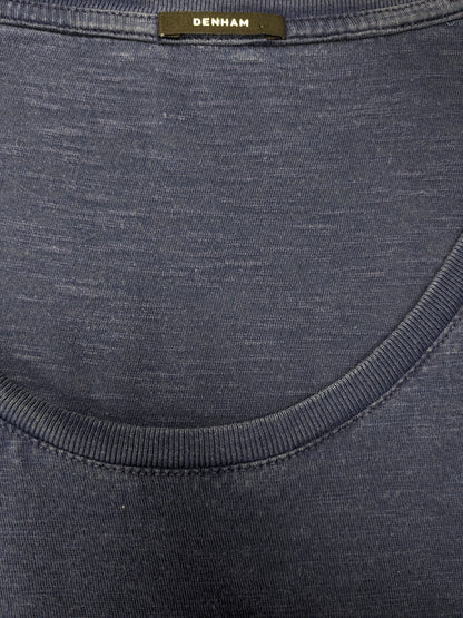 Denham shirt. Donker Blauw gemêleerd. Maat L.