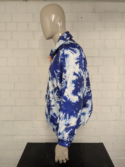 New Look vintage wind jack. Blauw Witte print. Maat 2XL / XXL.