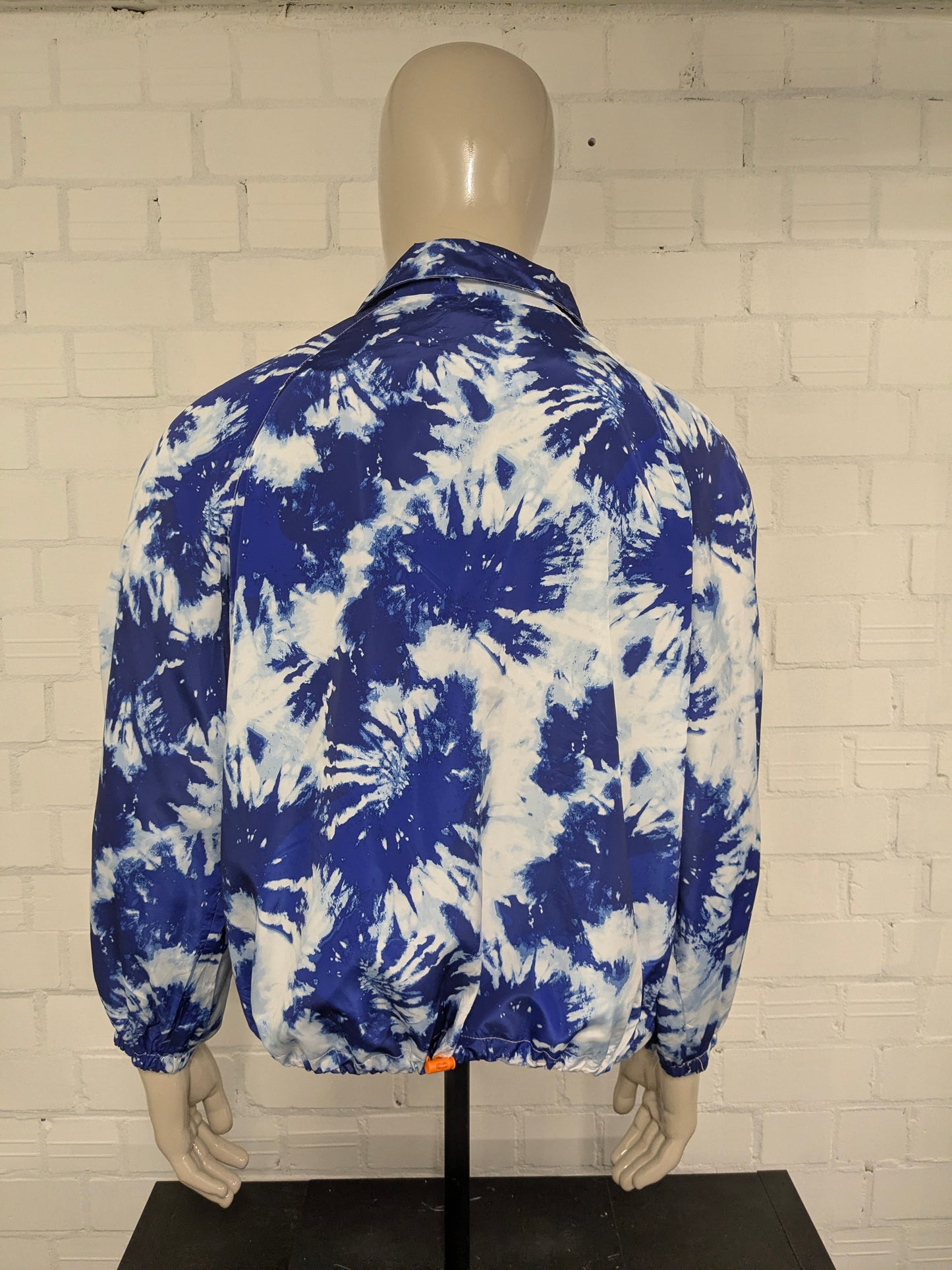 New Look vintage wind jack. Blauw Witte print. Maat 2XL / XXL.