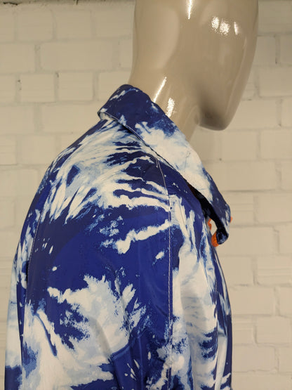 New Look vintage wind jack. Blauw Witte print. Maat 2XL / XXL.