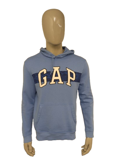 GAP Hoodie. Blauw met opdruk. Maat M.