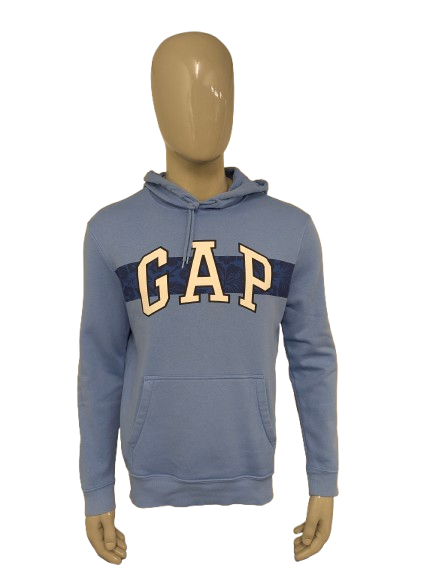 GAP Hoodie. Blauw met opdruk. Maat M.