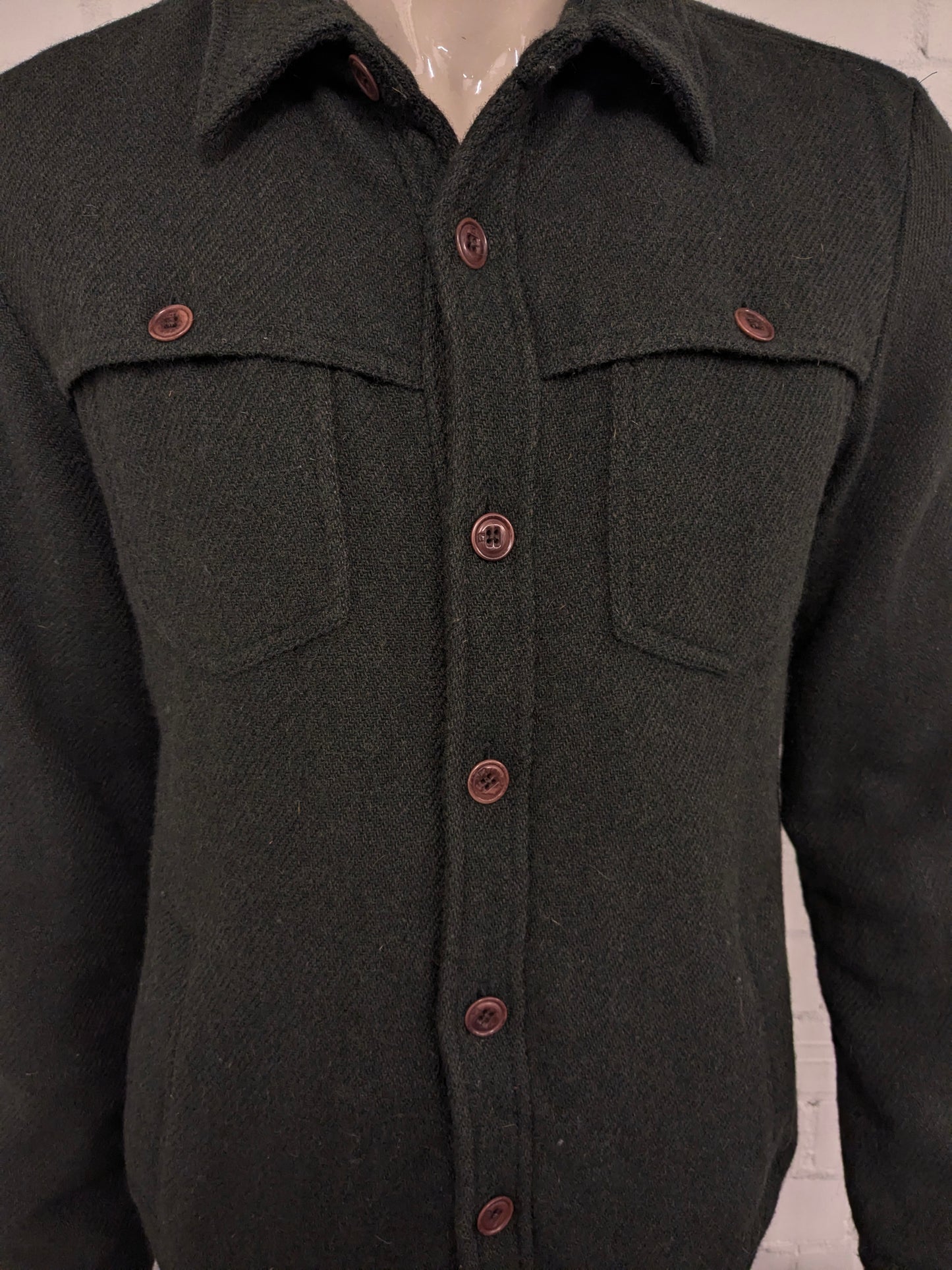 Scotch & Soda licht gevoerde tussen jas met knopen. Groen motief. Maat L.