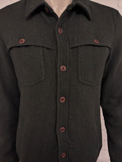 Scotch & Soda licht gevoerde tussen jas met knopen. Groen motief. Maat L.