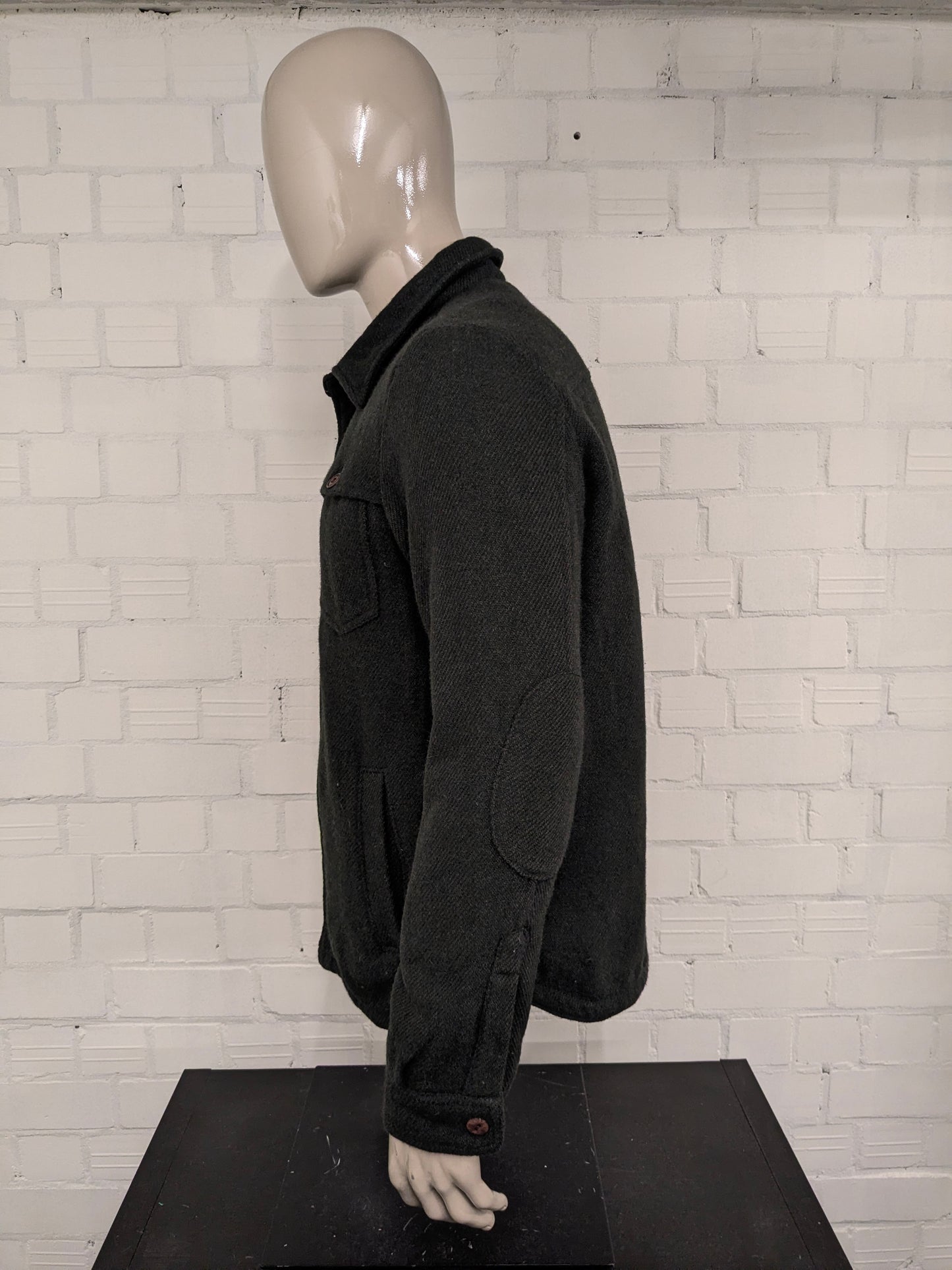 Scotch & Soda licht gevoerde tussen jas met knopen. Groen motief. Maat L.