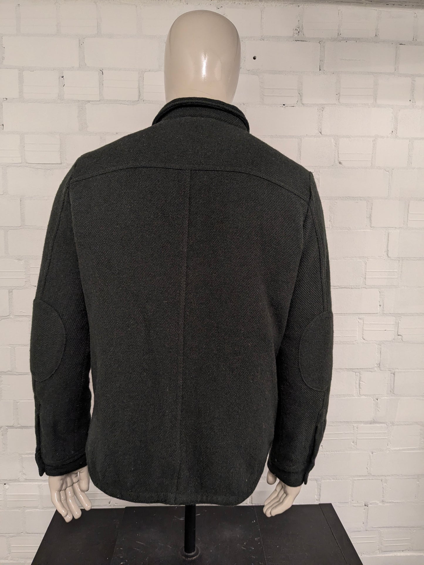 Scotch & Soda licht gevoerde tussen jas met knopen. Groen motief. Maat L.