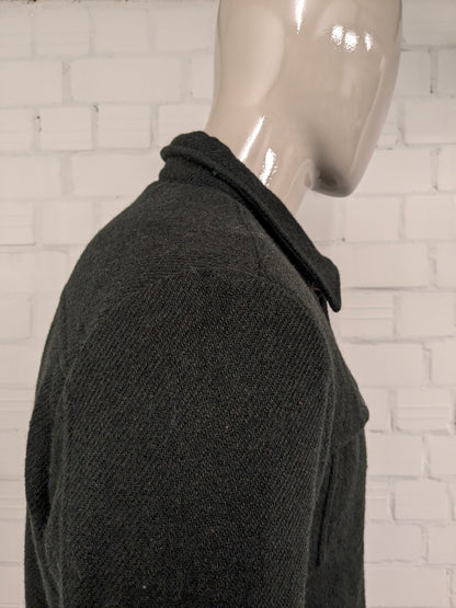 Scotch & Soda licht gevoerde tussen jas met knopen. Groen motief. Maat L.