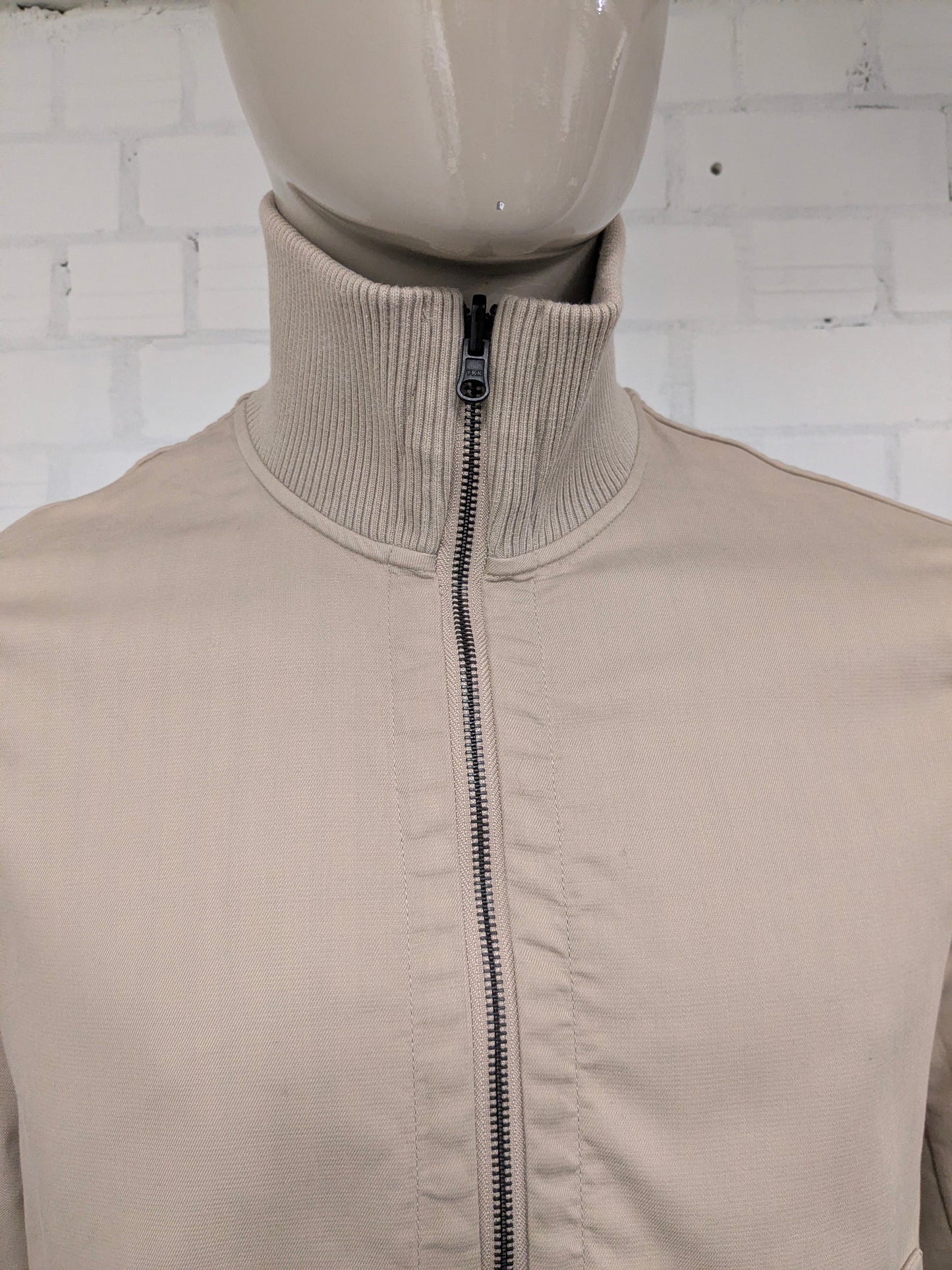 Ted Baker dubbelzijdig!! zomer jack. Beige / Blauw Wit geblokt motief. Maat L.