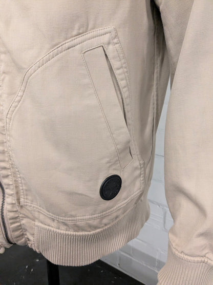 Ted Baker dubbelzijdig!! zomer jack. Beige / Blauw Wit geblokt motief. Maat L.