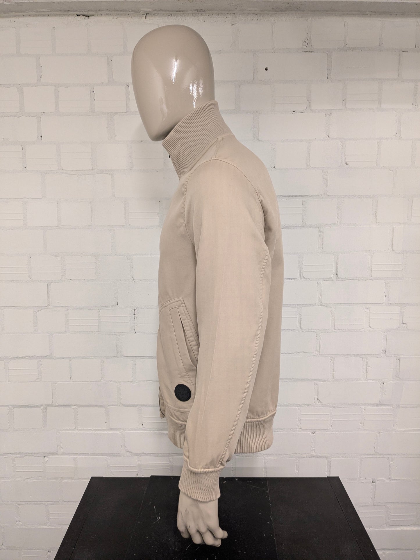 Ted Baker dubbelzijdig!! zomer jack. Beige / Blauw Wit geblokt motief. Maat L.