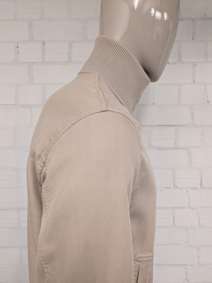 Ted Baker dubbelzijdig!! zomer jack. Beige / Blauw Wit geblokt motief. Maat L.