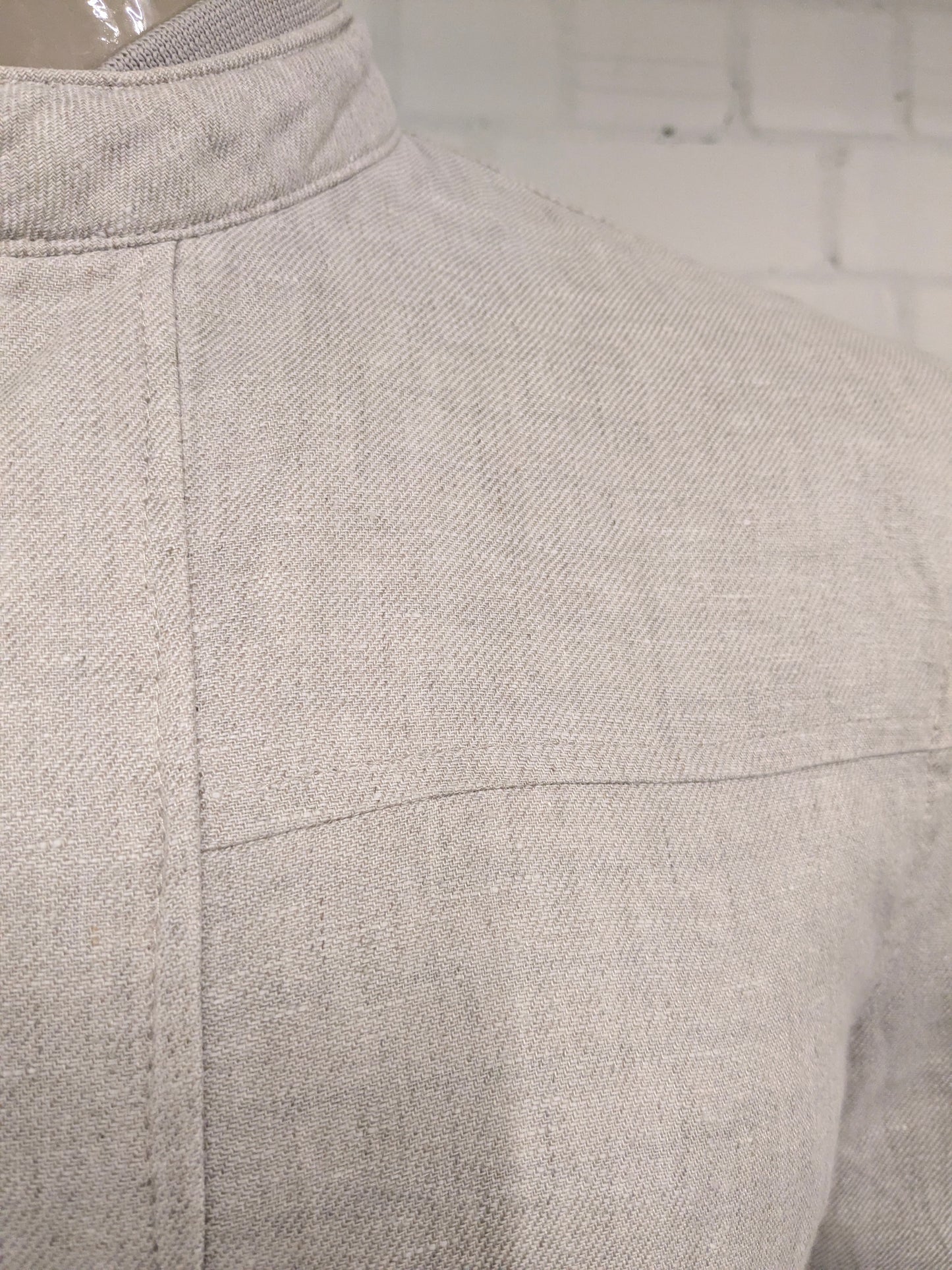 Zara Man Linnen zomer jack. Beige motief. Maat XL.