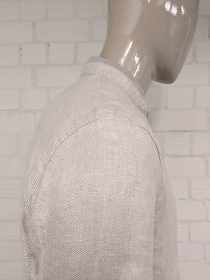 Zara Man Linnen zomer jack. Beige motief. Maat XL.