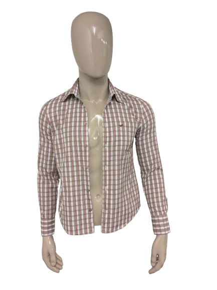 Vintage Mustang overhemd. Groen Wit Rood geruit. Maat M.