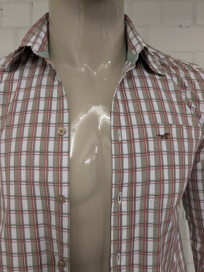 Vintage Mustang overhemd. Groen Wit Rood geruit. Maat M.