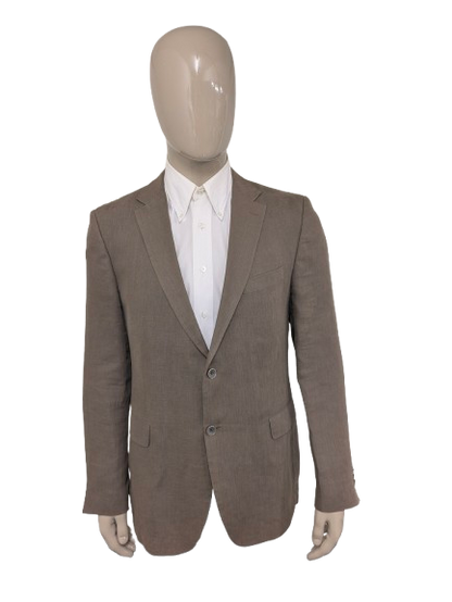 Tommy Hilfiger tailored Linnen colbert. Bruin gekleurd. Maat 54 / L.