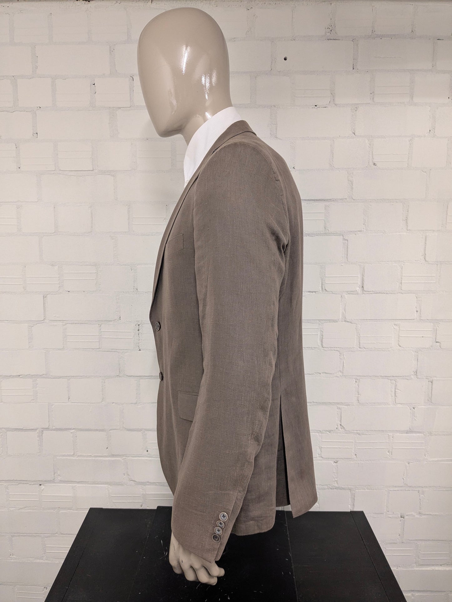 Tommy Hilfiger tailored Linnen colbert. Bruin gekleurd. Maat 54 / L.