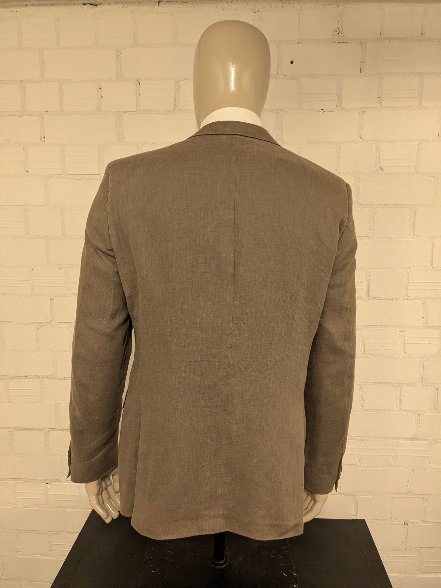 Tommy Hilfiger tailored Linnen colbert. Bruin gekleurd. Maat 54 / L.