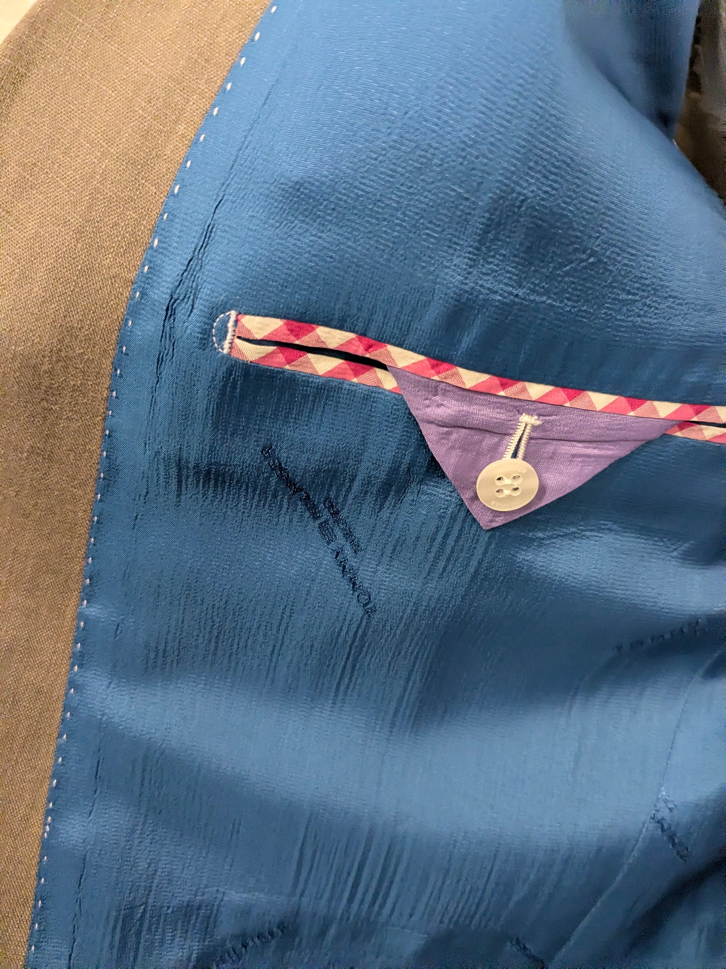 Tommy Hilfiger tailored Linnen colbert. Bruin gekleurd. Maat 54 / L.