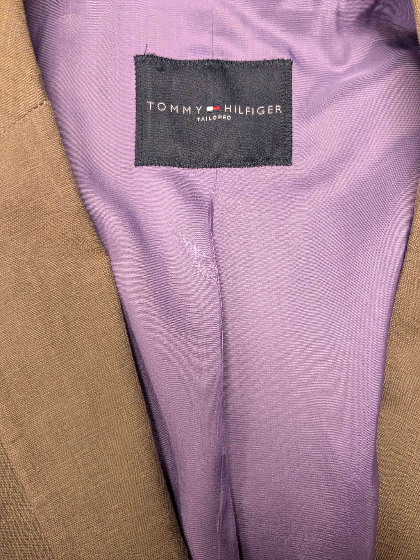 Tommy Hilfiger tailored Linnen colbert. Bruin gekleurd. Maat 54 / L.