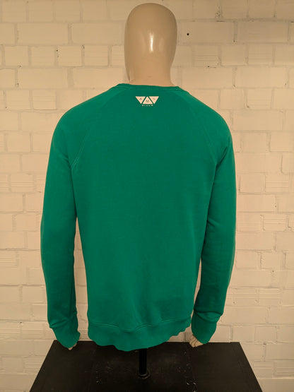 Scotch & Soda trui. Groen met opdruk. Maat L.