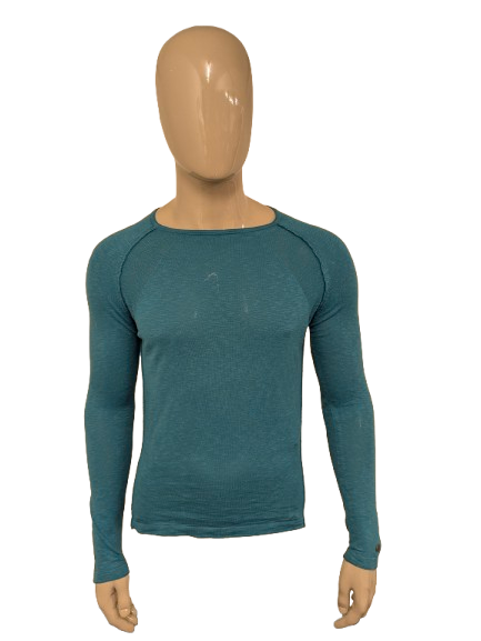 Cast Iron dunne trui. Groen-Blauw gekleurd. Maat S.